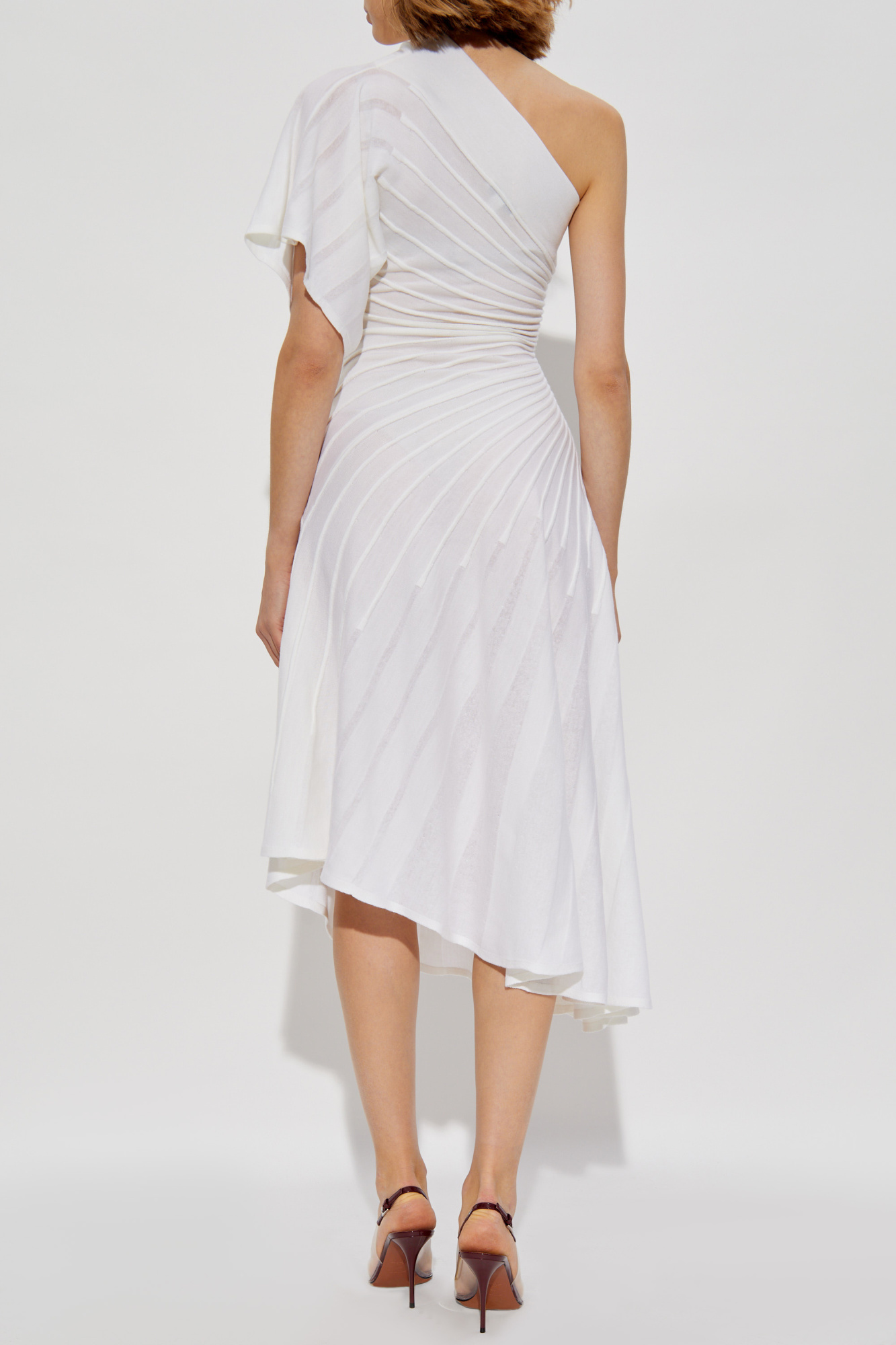 ワンピース ALAIA WOOL MIDI DRESS ALAÏA One-shoulder ribbed wool midi dress | NET-A-PORTER